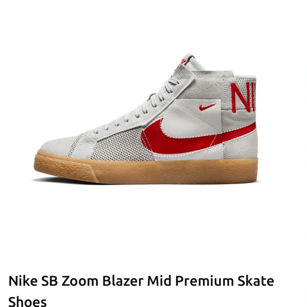 Nike High-Top Sneakers with Red Swoosh